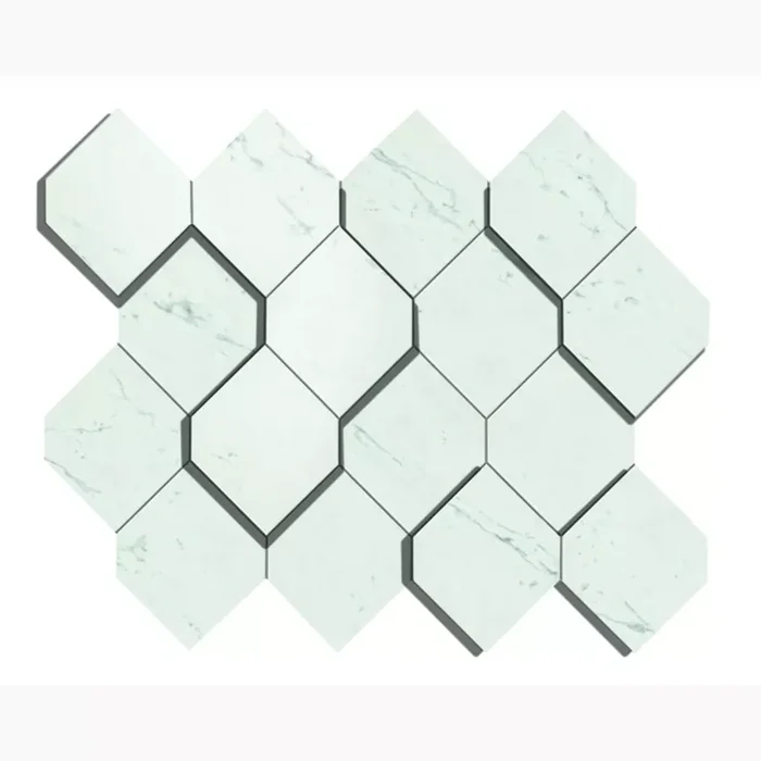 Atlas Concorde Marvel Stone Carrara Pure Lappato Mosaik Hexagon 3D AS4A 28,2×35,3cm rektifiziert