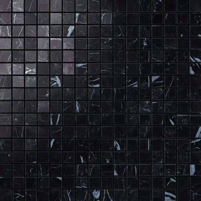 Atlas Concorde Marvel Stone Nero Marquina Lappato Mosaik AS3U 30x30cm rektifiziert