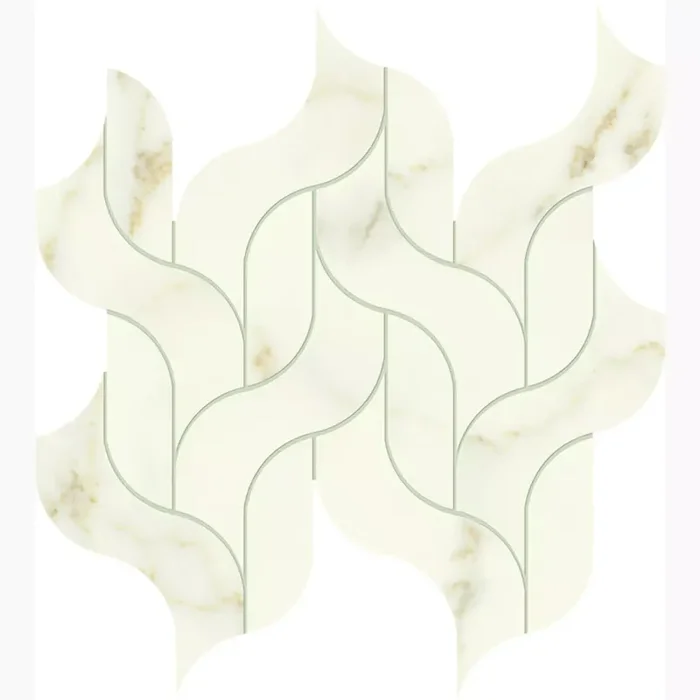 Atlas Concorde Marvel X Calacatta Apuano Lappato Mosaik Waterfall AF8R 27,7×30,5cm rektifiziert