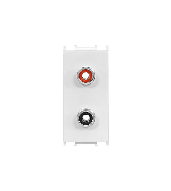 Audiosteckdose 1M 2xRCA, weiß