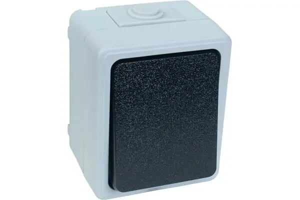 Aus-/ Wechselschalter Base IP44 Aufputz (grau)