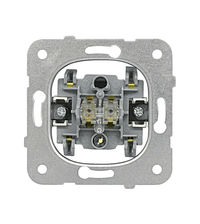 Ausschalter-Einsatz 50 Kontrolllicht, 2-polig, Steckklemmen