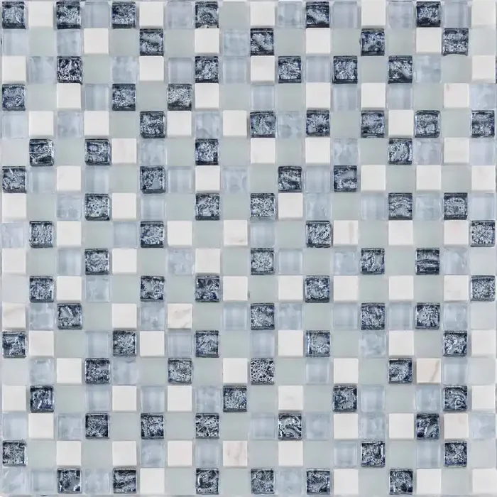 Bärwolf Tuscany ocean blue 29,8×29,8 cm Glass-Naturalstone GL-17004