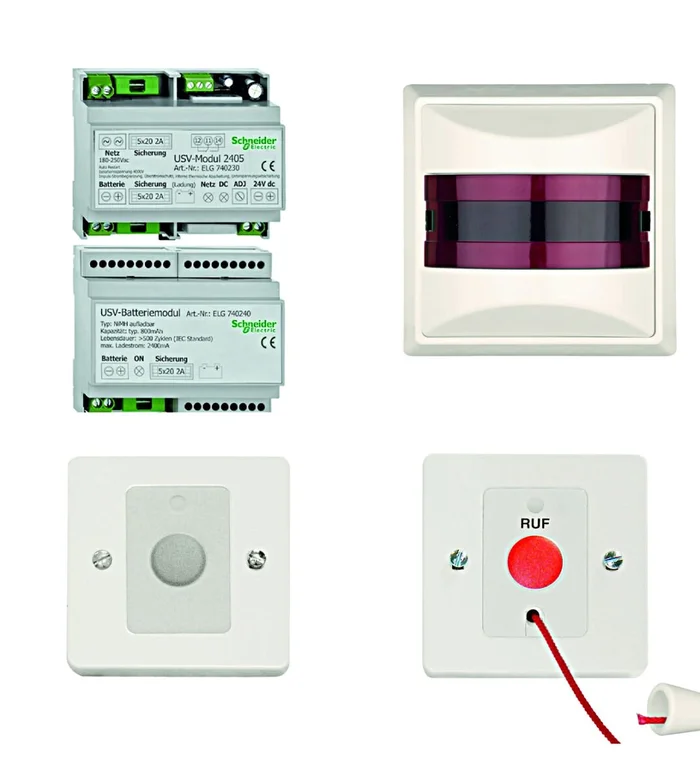 Behinderten-WC-Set mit USV-Netzteil und Batteriemodul
