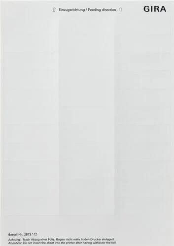 Beschriftungsbögen 21,8 x 67 mm Zubehör Reinweiß