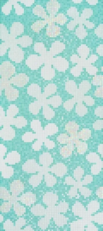 Bisazza Dekor Glas Flowers New Blue 129,1×290,5 cm