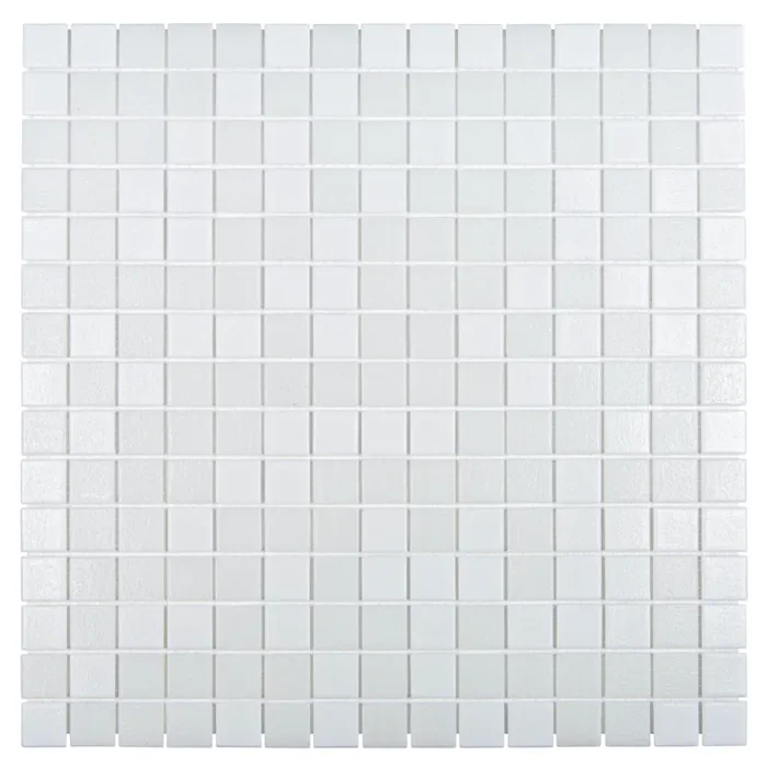 Bisazza Mosaikfliesen „Ghiaccio“ weiß glänzend 32,2×32,2 cm netzverklebt