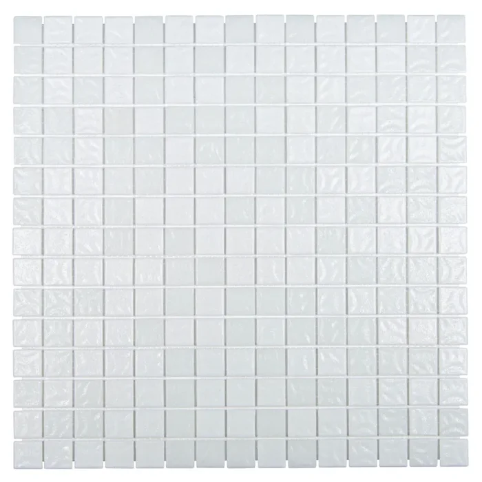 Bisazza Mosaikfliesen „Ice“ weiß glänzend 32,2×32,2 cm netzverklebt