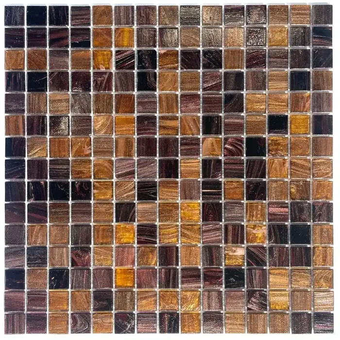 Bisazza Mosaikfliesen „New Cip“ braun glänzend 32,2×32,2 cm netzverklebt