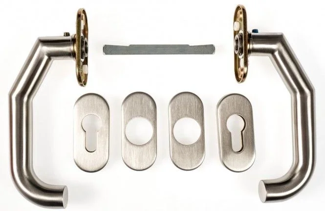 BKS Drückergrt.Edelstahl Rondo B75532141 mit Ovalrosetten, festdrehbar gelagert