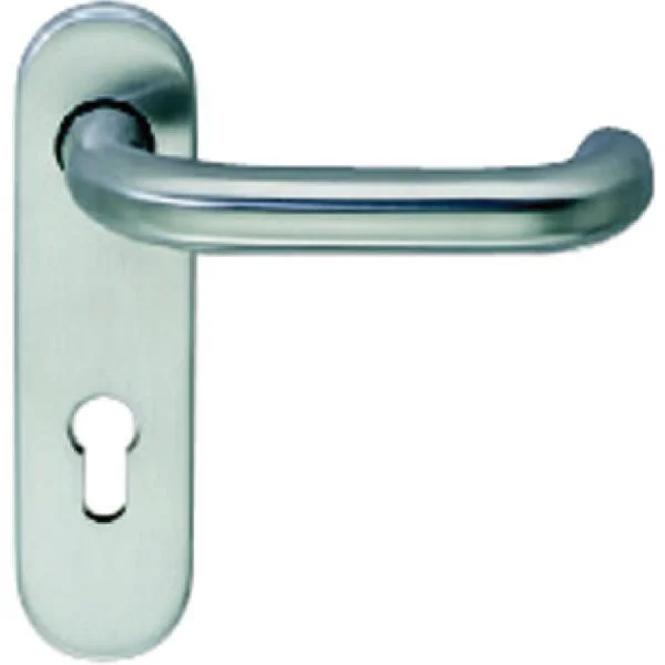 BKS Drückerlochteil B 72110 mit Kurzschild PZ 72 mm, für außen rund, silber