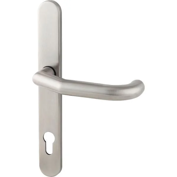 BKS Drückerlochteil gekröpft, mit Langschild PZ 92 mm, für außen,Edelstahl