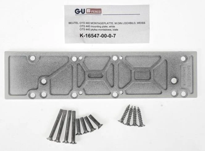 BKS Montageplatte weiss zu OTS 430/633 K-16547-00-0-7, mit DIN Lochbild