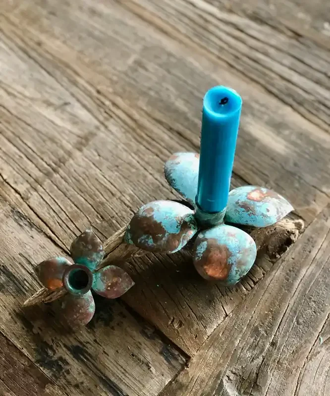 Blume mit Stiel aus Kupfer 9x9cm