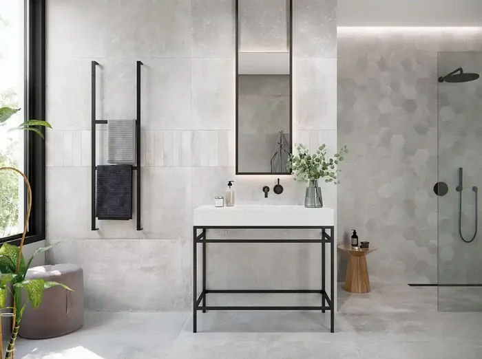 Bodenfliese Berlin Hellgrau 60x120cm Matt Rektifiziert