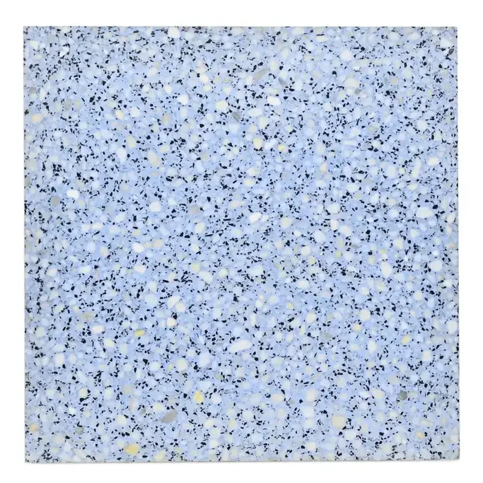 Bodenfliese Betonwerkstein E4451 hellblau schwarz weiß gesprenkelt 30×30 cm