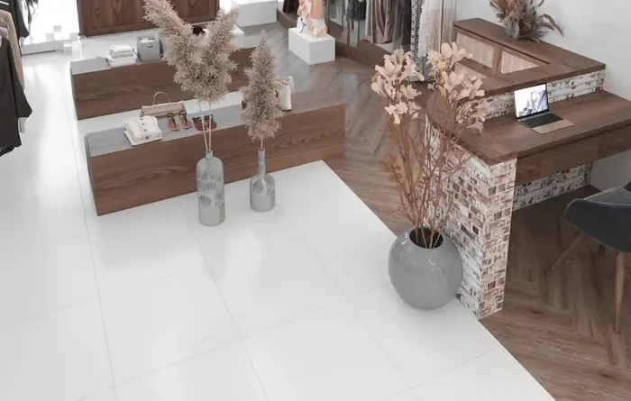 Bodenfliese Blizzard White Satin 60x60cm Rektifiziert