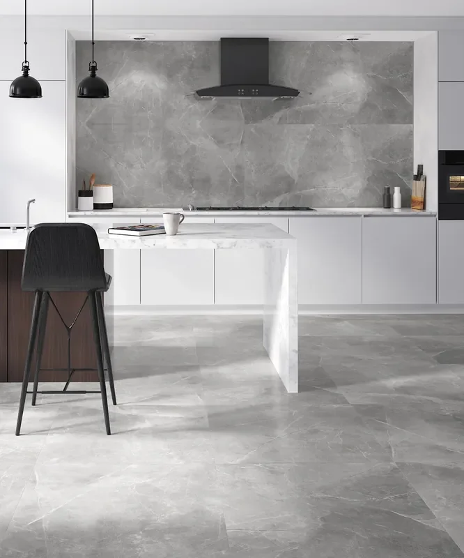 Bodenfliese Lux Hellgrau 60x120cm Rektifiziert