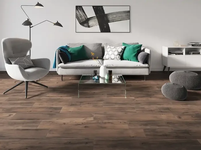 Bodenfliese Nebraska Braun 20x120cm Rektifiziert