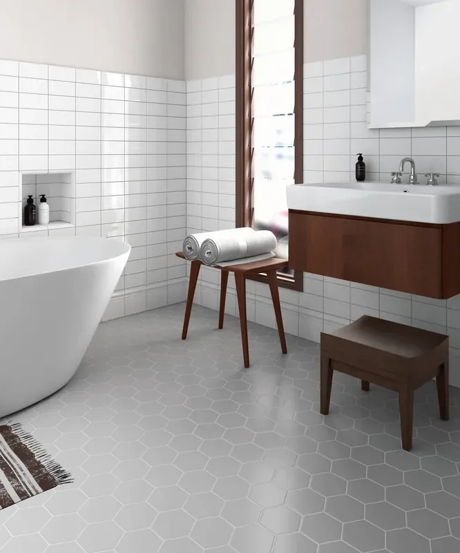 Bodenfliese Six Hexagon Grau 11,6×10,1cm Restposten 2,64m²