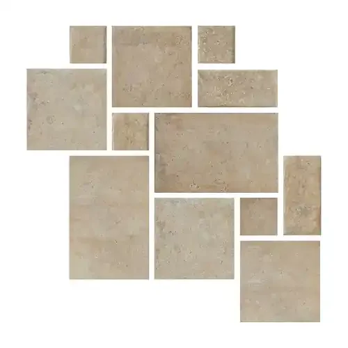 Bodenfliesen-Set Römischer Verband Steinoptik fertiges Set mit verschiedenen Größen „Cotto Del Campiano Terra di Pienza“