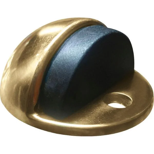 Bodentürpuffer – Bodenpl. ø 45 mm, Anschlagh. 17 mm, Messing poliert