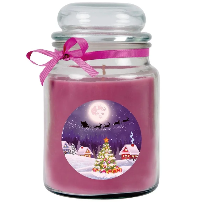 Bonbongglas Duftkerze Lavender Weihnachten, 16 cm (violett)