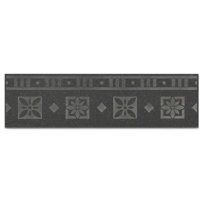Bordüre Athens Nr.266 026100 anthrazit gesprenkelt 7×25 cm