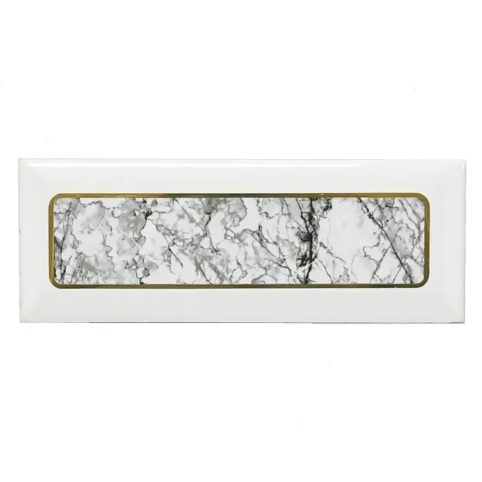 Bordüre AWS Keramik Nr.560 grau gold weiß 7×20 cm