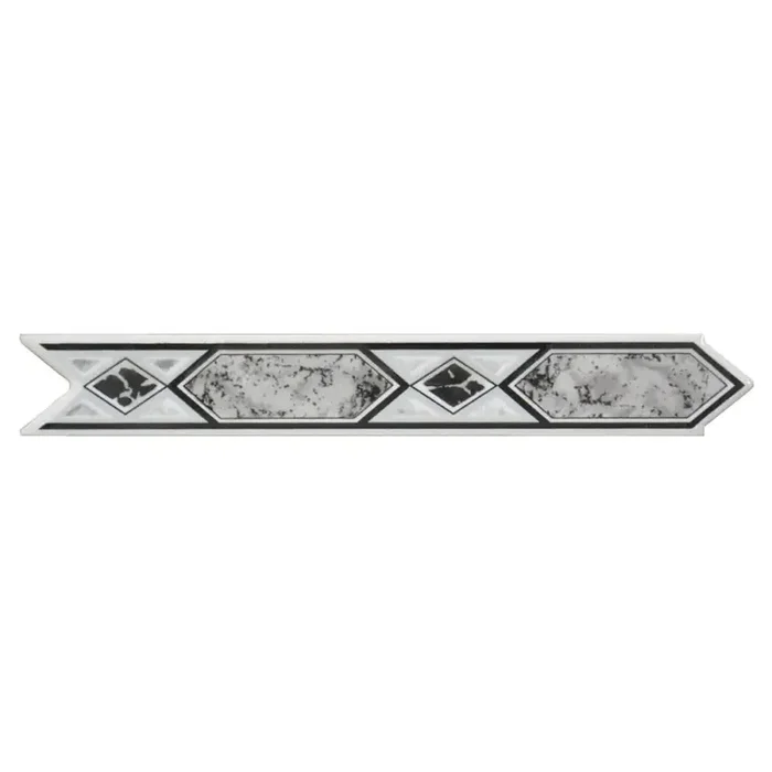 Bordüre Castellon Nr.503 anthrazit weiß 3×20 cm