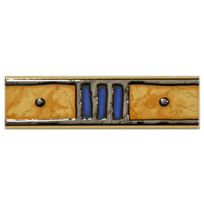 Bordüre Engers Nr.299 cotto orange braun grau blau 6,5×25 cm I.Sorte