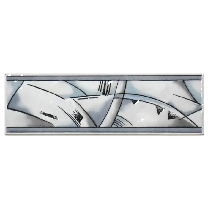 Bordüre Nr.313 Moderno marmo grigio grau weiß 6×20 cm I.Sorte