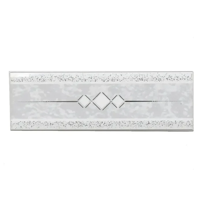 Bordüre Nr.615 weiß silber grau 5×20 cm