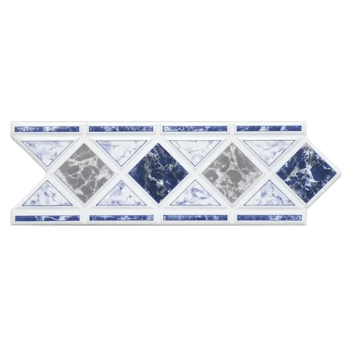 Bordüre Nr.671 Belgona blau grau weiß 8×22 cm