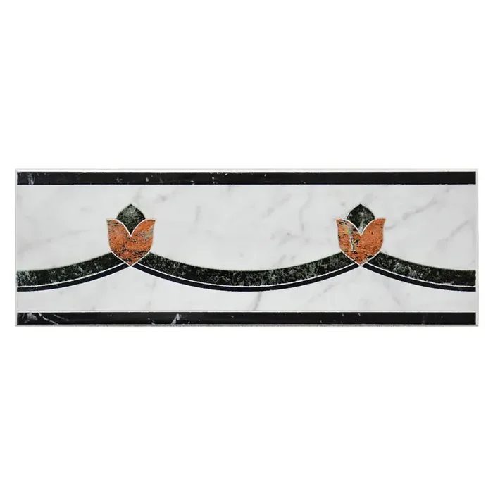 Bordüre Porcelanosa Nr.495 schwarz weiß 10,5×31,5 cm