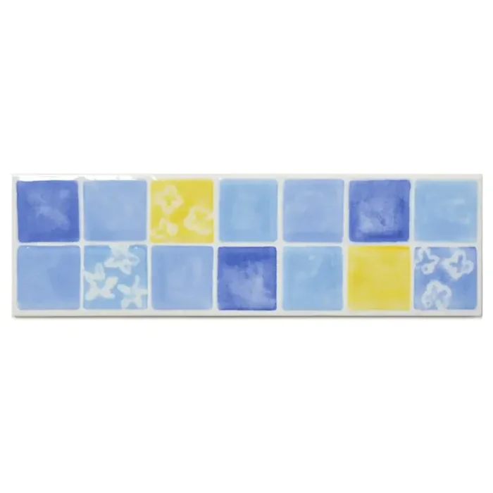 Bordüre Villeroy & Boch 1456 KC25 Multiply blau gelb bunt 7,5×25 cm I.Sorte