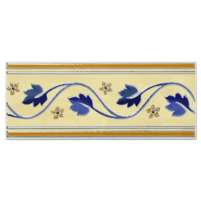 Bordüre Villeroy & Boch Nr.142 1151 JL04 Tivoli creme blau 10×25 cm