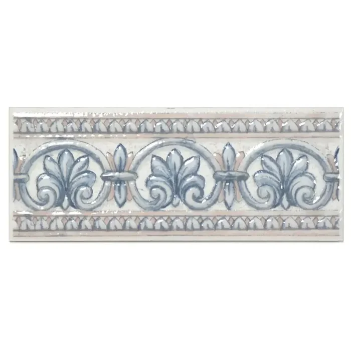 Bordüre Villeroy & Boch Nr.219 1392 D333 weiß blau rosa 10×25 cm