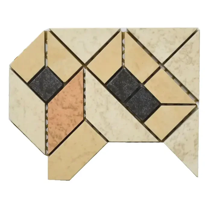 Bordürenecke Villeroy & Boch Nr.770 2151 846W Electra mehrfarbig 15×15 cm I.Sorte