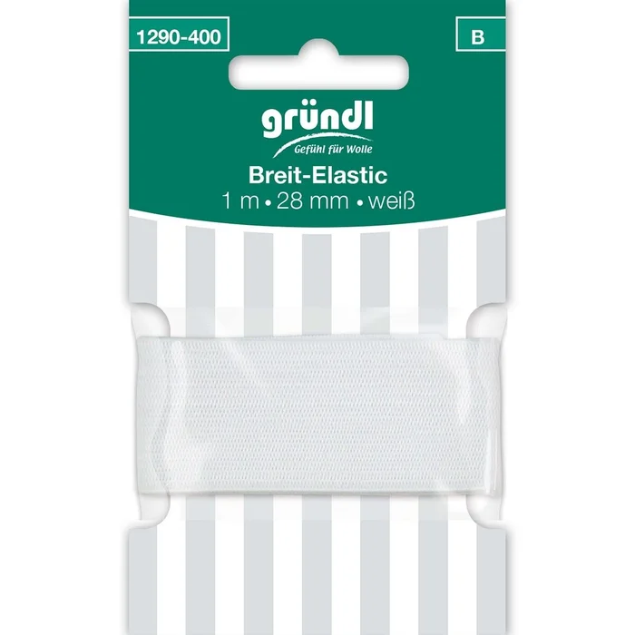 Breit-Elastic Gummiband, 28 mm x 1 m, ws (weiß)
