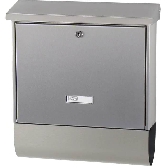 BURG Briefkasten INOX STAR – mit Zeitungsbox, Edelstahl rostfrei