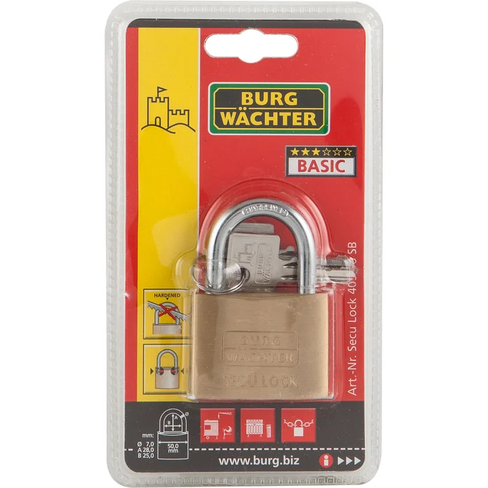 Burg-Wächter Vorhangschloss 405 verschiedensperrend, Breite 50 mm SB