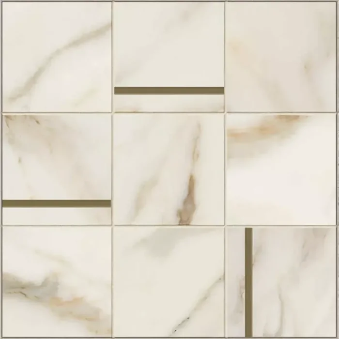 Caesar Anima Futura Golden White Satinato Lucidato Composizione N Brass AGEQ 30x30cm rektifiziert 9mm