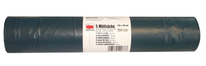 Containermüllsäcke, Hochdruck LDPE, 240 L, 5 St. (blau)