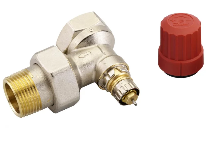 Danfoss Ventilgehäuse Winkel mit Nippel und Mutter Mit Voreinstellung. G25.