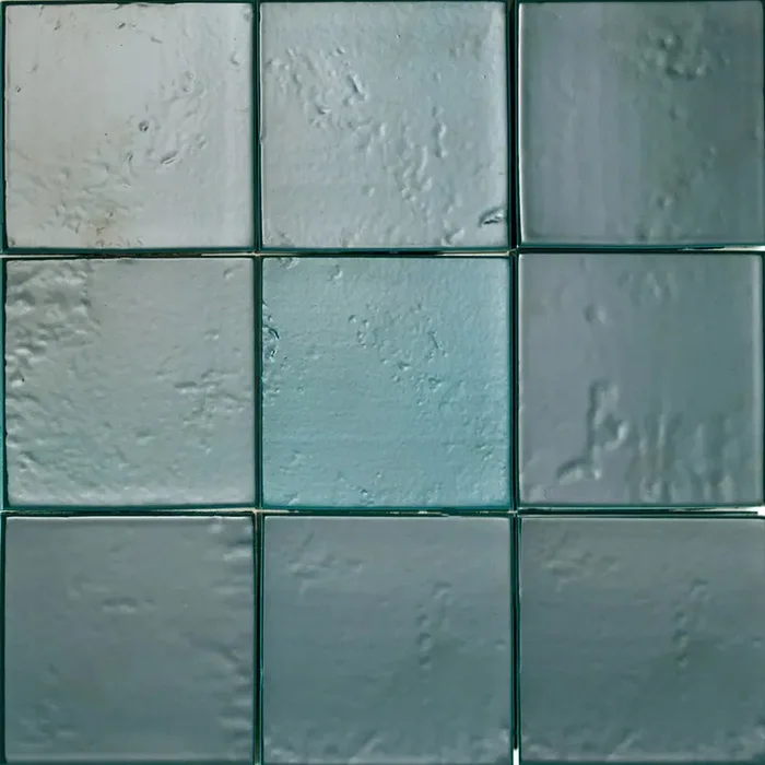 Decor Fliese Artigiana i Quadrati 4,5 x 4,5 cm Glossy Petrolio