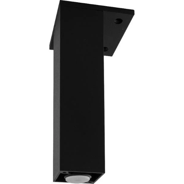 Dekorfuß 40×40 mm, Länge 190 mm, verstellbar, Aluminium schwarz