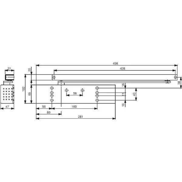 dormakaba Türschließer TS 92 B G-N EN 1-4, 1-flg. Gleitschiene, RAL 9016