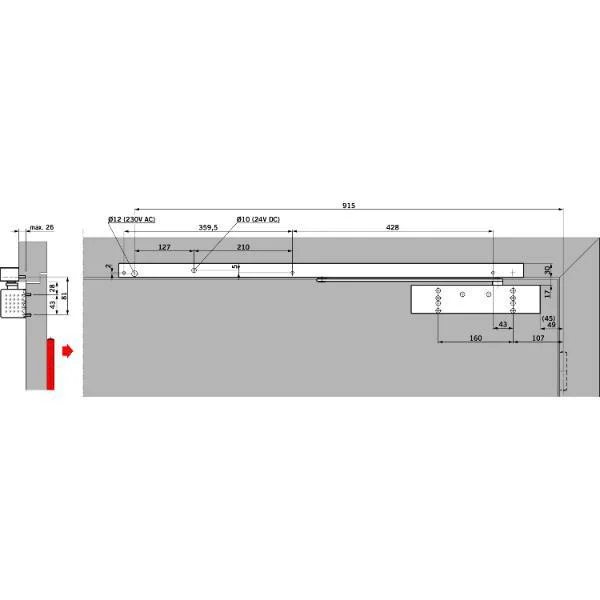 dormakaba Türschließer TS 93 G EMR, EN 2-5, 1-flg. Gleitschiene, silber