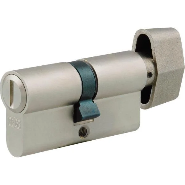 dormakaba WC-Zylinder m. Drehknauf innen, 35/27 mm, Messing vernickelt matt